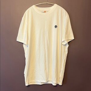 Men’s Timberland White Short-Sleeve Logo 100% Cotton Tee shirt